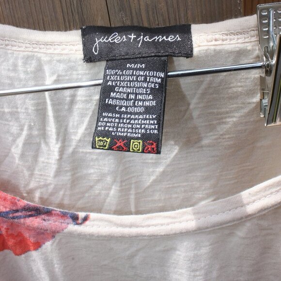 BEAUTIFUL Jules + James Watercolor Flowers Top Cap Sleeve Women's Size M - Picture 3 of 5